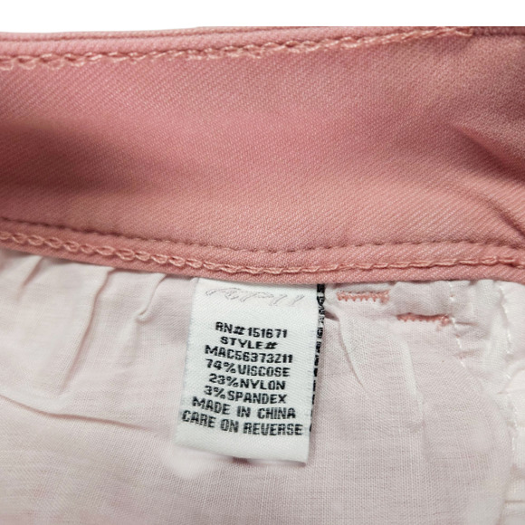 APII Sculpt Lift Cropped Pants Rose Pink Rolled Cuff Zip Fly 16 [30x21] NWT - Picture 5 of 7